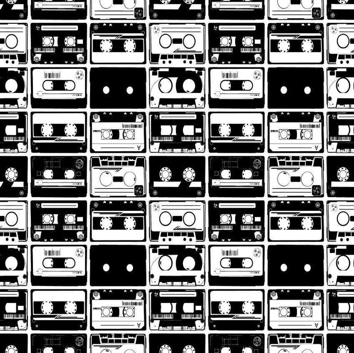Black & White Tapes Pattern Wall Mural-Wall Mural-Eazywallz
