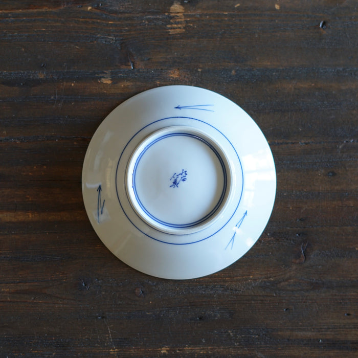 Blue and White Dessert Plate "Sarukani Gassen" Folktales #Hi7C