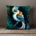 Blue Bird Portrait Artwork Throw Pillow Cover