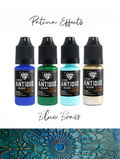 Antique Glaze Patina Effects in Blue Brass colors