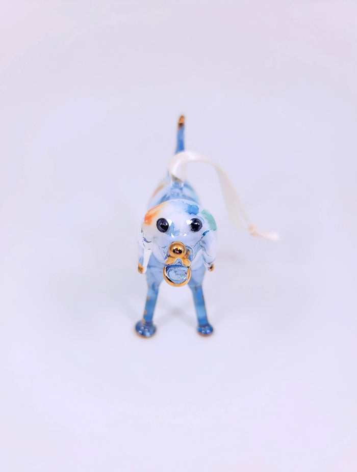 Blue Ceramic Dog Ornament