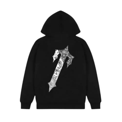 Bluza Trapstar Decoded Paisley Monochrome Hoodie Black TRAPSTAR Bluzy