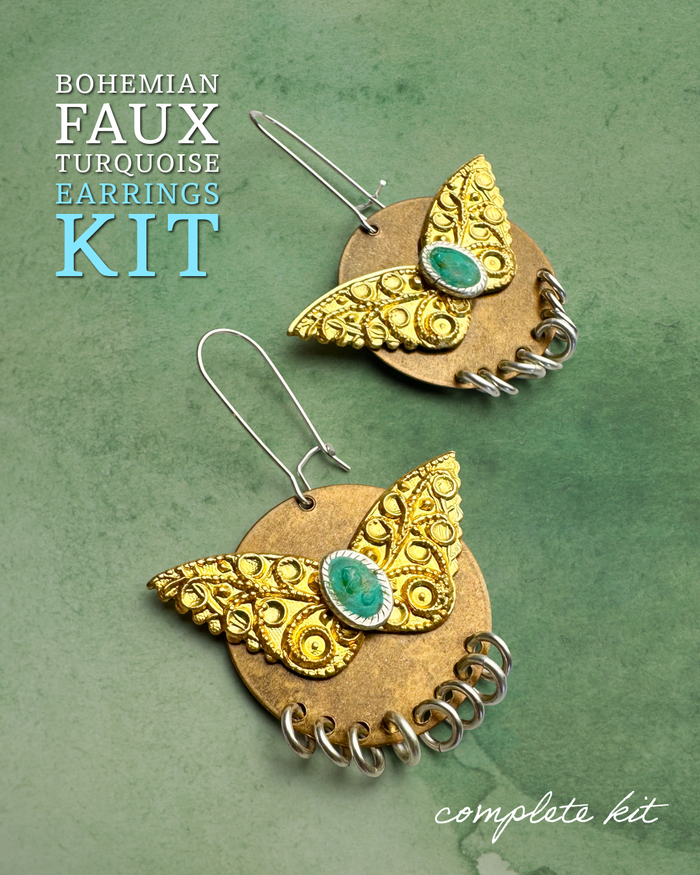 Bohemian Faux Turquoise Earrings Complete Kit
