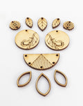Laser-cut wooden jewelry components