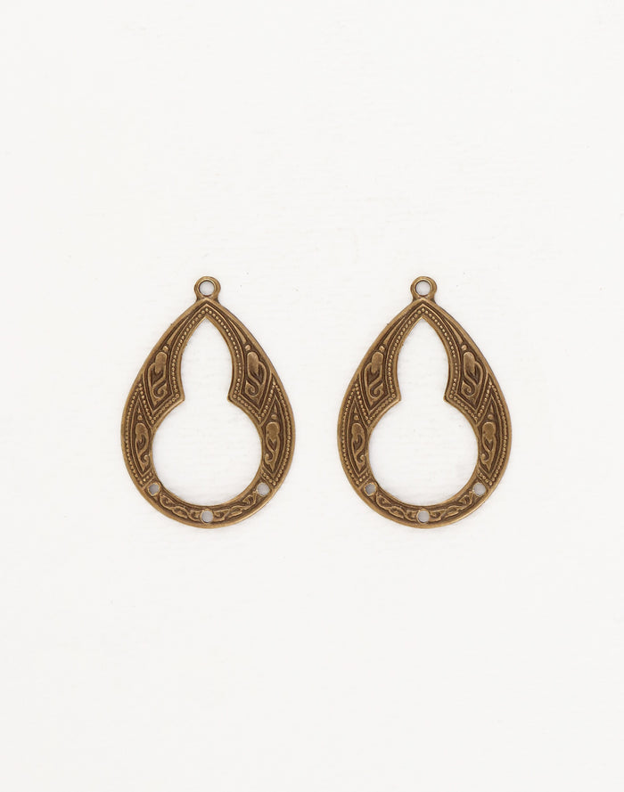 Bohemian Teardrop, 30x21mm, (2pcs)