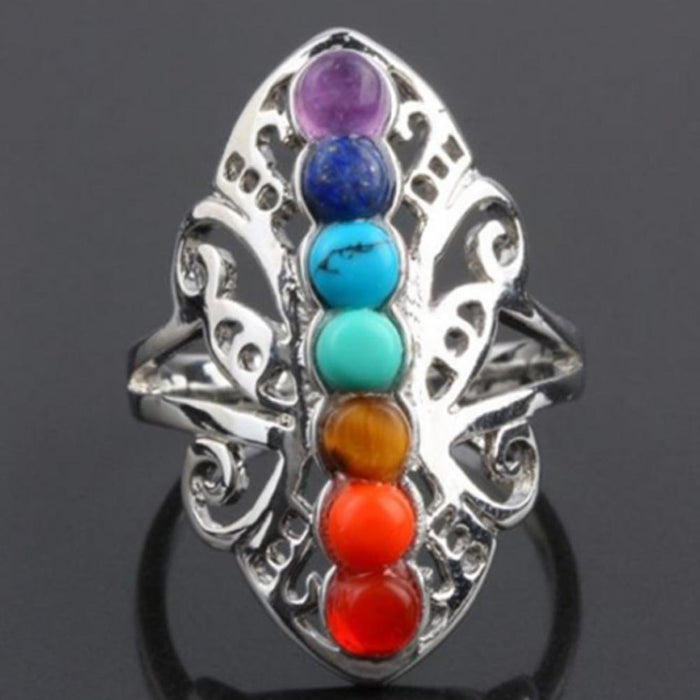 Boho 7 Chakra Stones Ring