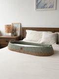 Sage green crocheted boho baby changing basket with jute accent – Anzy Home