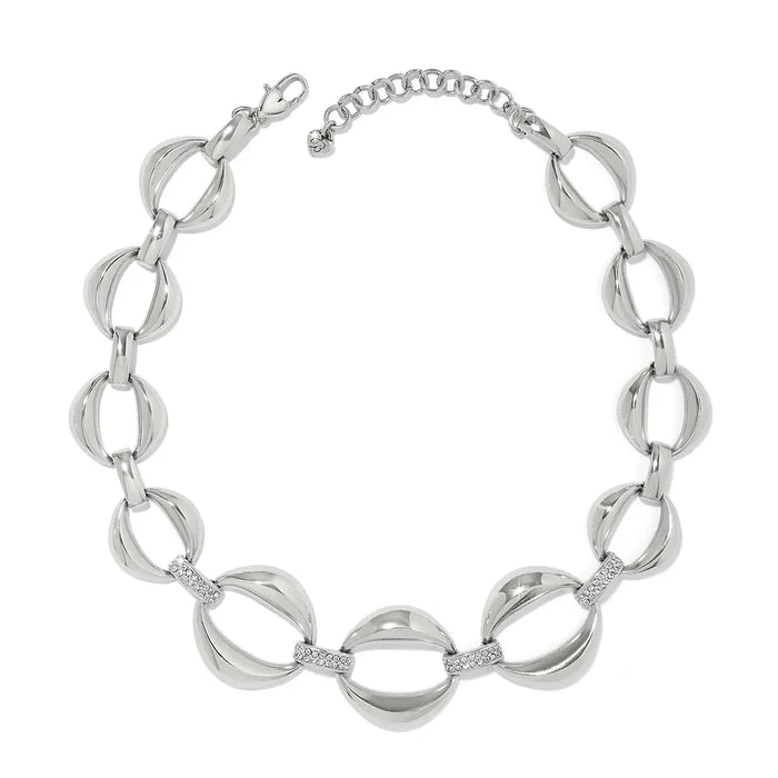 Brighton Meridian Classic Crescent Link Necklace -Silver