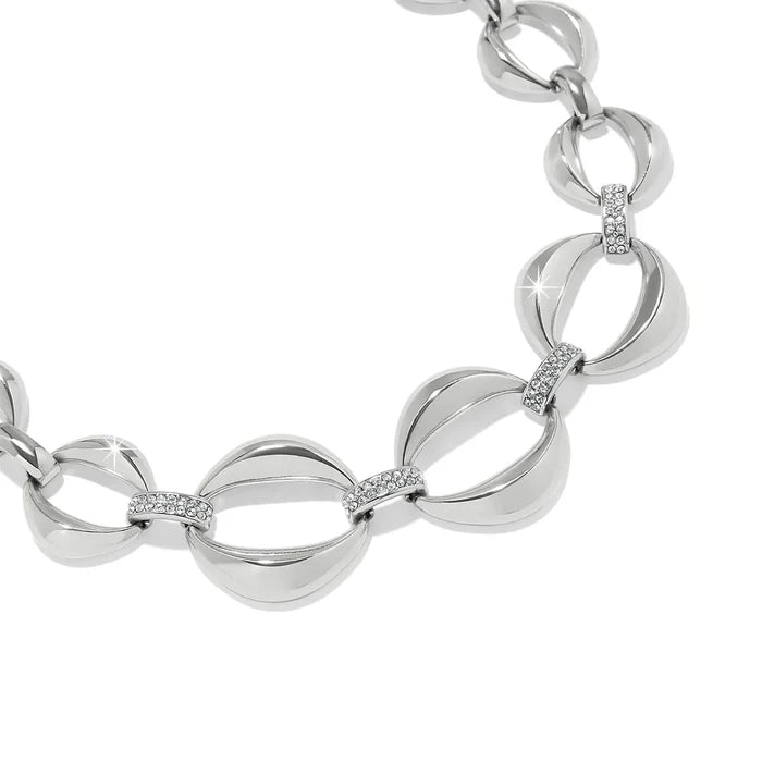 Brighton Meridian Classic Crescent Link Necklace -Silver