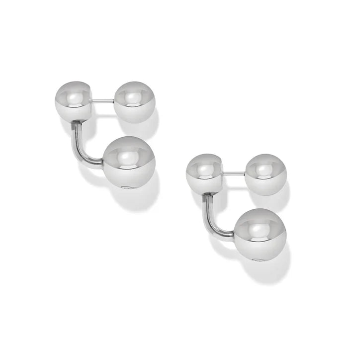 Brighton Meridian Petite Sphere Post Drop Earrings -Silver