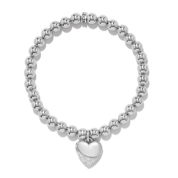 Brighton Meridian Petite Wave Heart Stretch Bracelet -Silver
