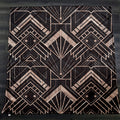 Brown Art Deco Geometric Tile Pattern Fleece Sherpa Blanket