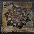 Brown Mandala Medallion Ornamental Pattern Fleece Sherpa Blanket
