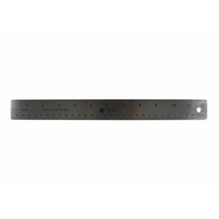 Business Source BSN32361 Ruler Stainless Nonstick 12 Inches, Silver