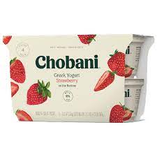 CHOBANI STRAWBERRY NON -FAT GREEK YOGURT VALUE PACK 5.3 OZ 4 PACK #ROCK VALUE-ORDER BY TUESDAY EVENING JAN 13 ARRIVING JAN 21  FOR DELIVERY#