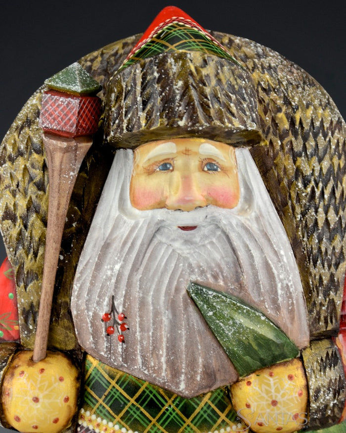 Christmas Colors Russian Santa with Tree