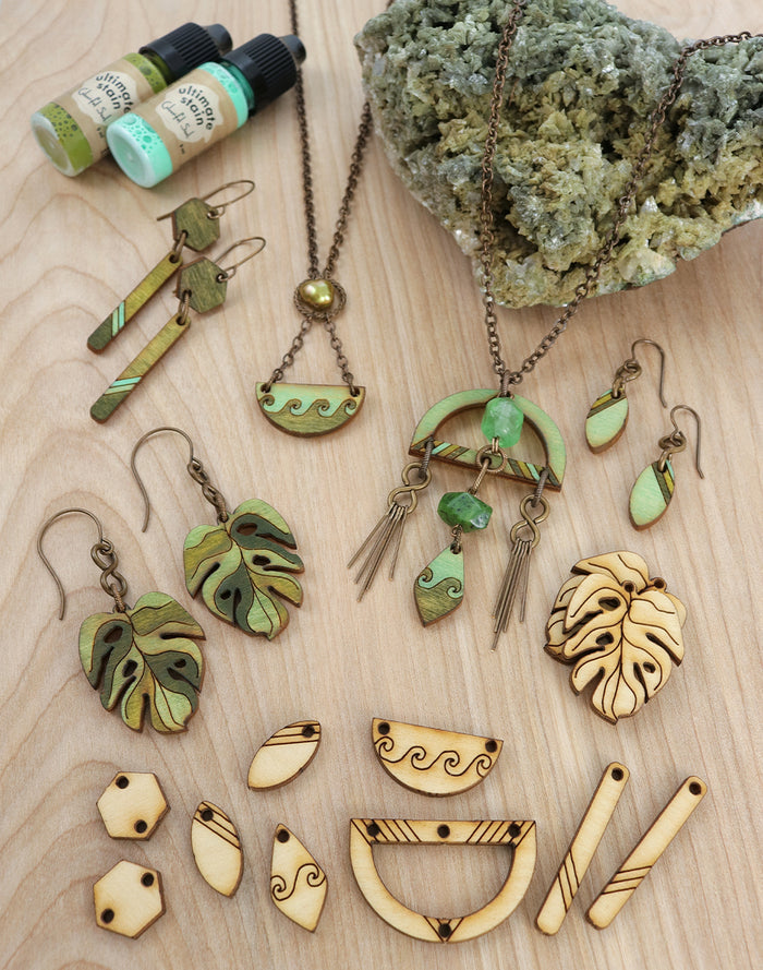 Green stain on wooden jewelry pieces