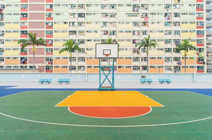 Colourful Basketball Court Wall Mural-Wall Mural-Eazywallz