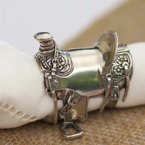 Vagabond House Cowboy Saddle Napkin Rings - Set of 4
