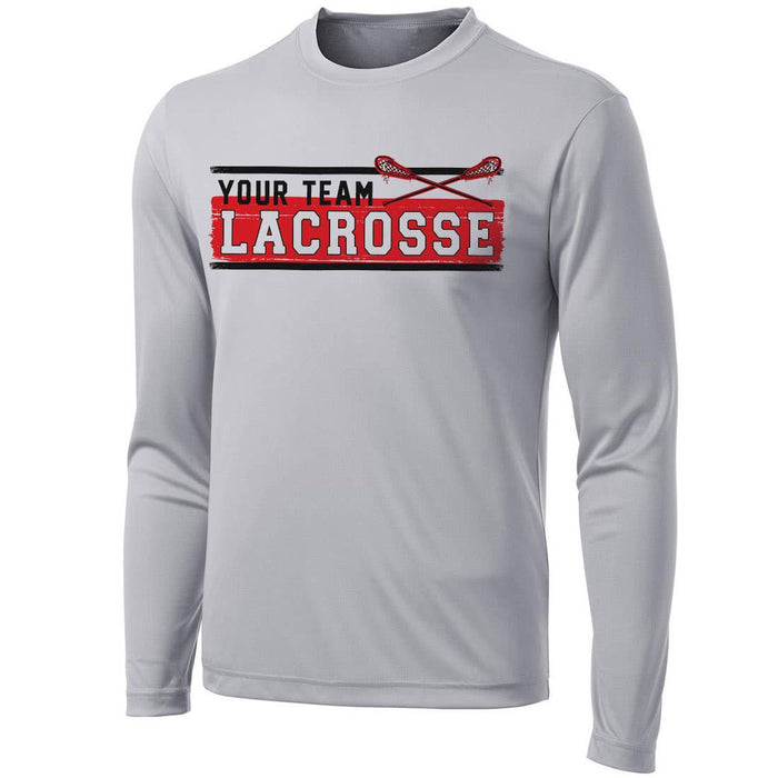 Custom Block Long Sleeve lacrosse tee front view