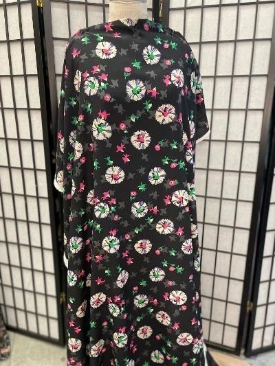 Dancing Ballerina Print Silk Georgette