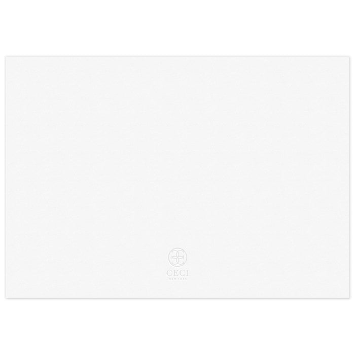 the back of a blank white paper invitation