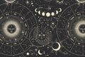 Dark Moon Phases Wall Mural-Wall Mural-Eazywallz