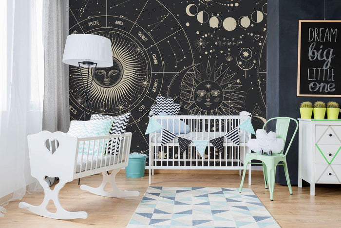 Dark Moon Phases Wall Mural-Wall Mural-Eazywallz