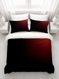 Deep Red Gradient Minimalist Pattern Duvet Cover