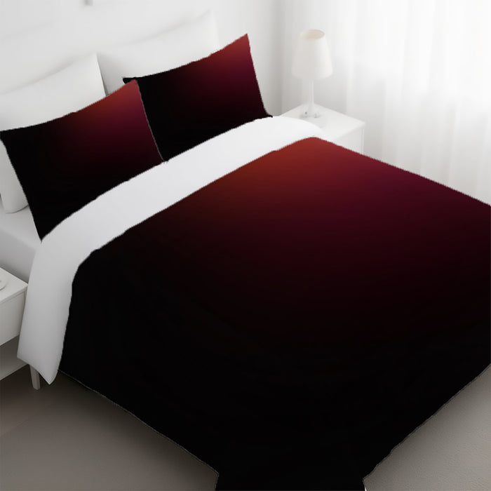 Deep Red Gradient Minimalist Pattern Duvet Cover