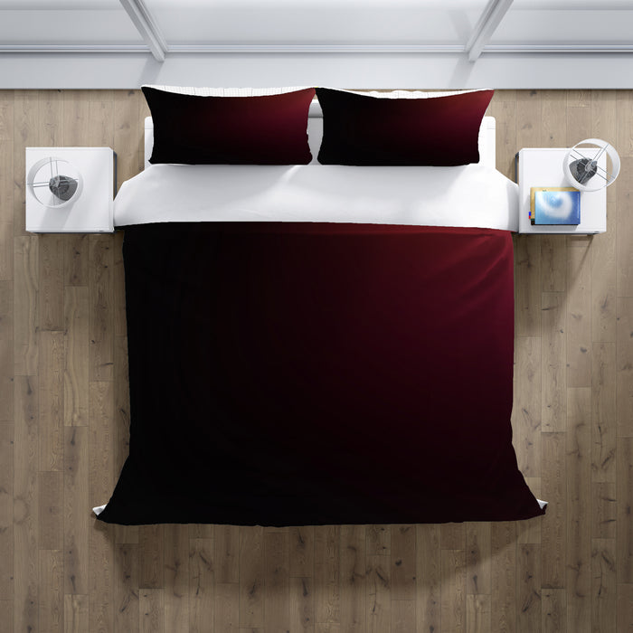 Deep Red Gradient Minimalist Pattern Duvet Cover