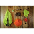 Deer Hair Megalolipop DIY fly tying kit with chartreuse deer belly hair, arctic fox tail, and chenille