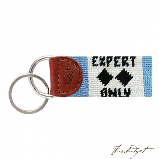 Double Black Diamond Needlepoint Key Fob-Fussbudget.com
