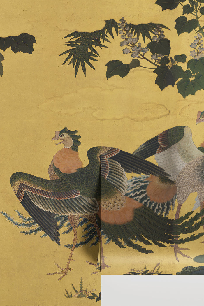 Elegant Japanese Peacocks and Bamboo