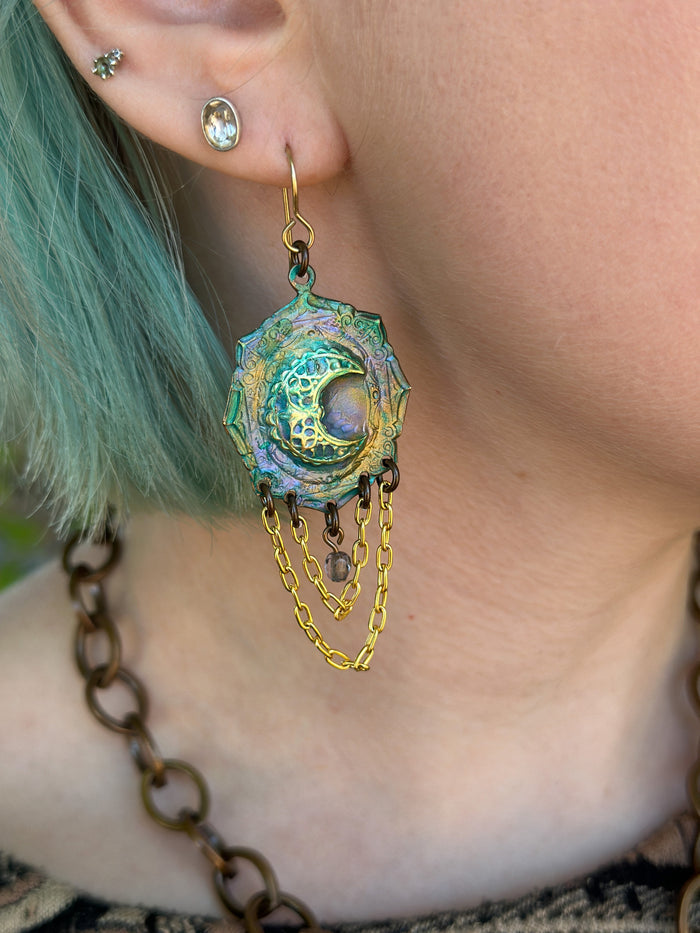 Moon & sunburst earring, 3D83707A-063E-4CC8-9B5E-4726D8DF2DB6.