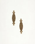 Pair of ornate brass pulls