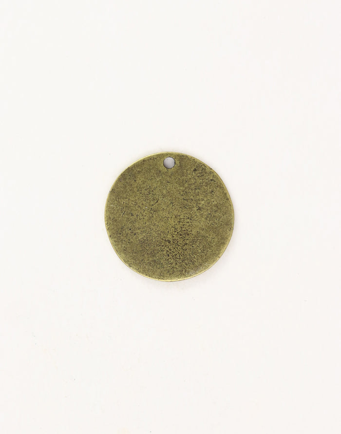 Antique brass circular tag