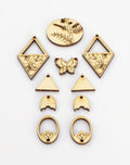 CSAHGG-008-A laser cut wooden earring and jewelry components