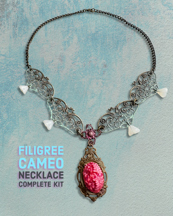 Filigree Cameo Necklace Complete Kit