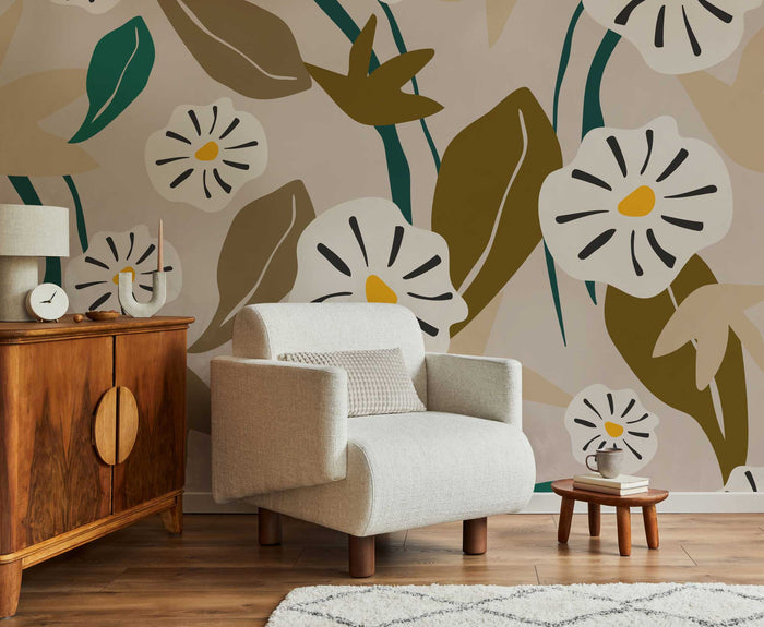 Abstract Floral Garden Wall Mural-Wall Mural-Eazywallz