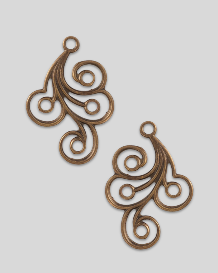 Flourish Swirl set, 31x21mm, (2pcs)