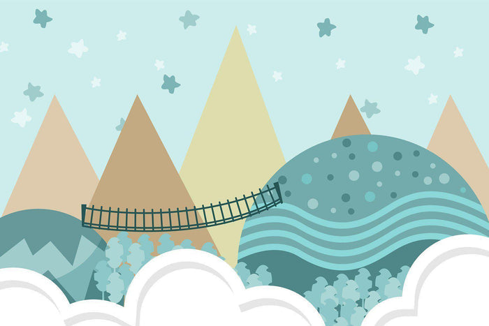 Forest Hill Illustration Wall Mural-Wall Mural-Eazywallz
