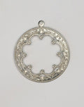 PT019 ornate silver pendant with openwork design.