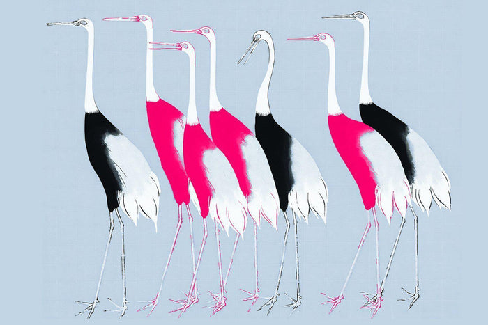 Fusion Japanese Red Crown Crane Wall Mural-Wall Mural-Eazywallz