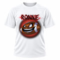 Personalized Football T-Shirt, front-view T-shirt mockup featuring custom Air-Volution artwork by Mythic Airbrush