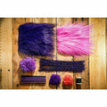 Gangster Gurgler DIY material kit contents including purple pink fur and foam strips