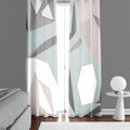 Geometric Window Curtain - Grayscale Minimalist Kaleidoscope Pattern - Deja Blue Studios