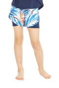 Girl's Athletic Shorts in Firebird Blue White