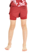Girl's Athletic Shorts in Solid Red