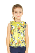 Girl's Athletic Tank Top in Garden Poppy Yellow